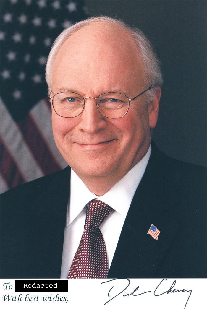 Scan of the photo from Vice President Richard B. Cheney